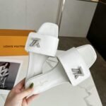 Louis Vuitton Shake Peep Toe Slide In White - Image 4