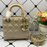 Dior Small Lady Dior Bag Shiny Dusty Ivory 20cm M0531OWCB M49U - Image 7