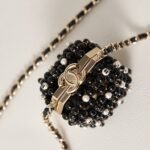 Chanel Mini Evening Bag Imitation Pearls In Black 8cm - Image 4