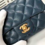 Chanel Mini Square Classic Handbag Dark Blue 17cm - Image 8