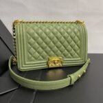 Chanel Medium Boy Bag Olive 25cm - Image 8