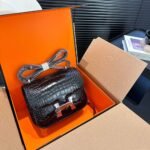 Hermes Constance Shiny Alligator Black 19cm - Image 5