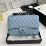 Chanel Classic Double Flap Bag Light Blue 25cm - Image 9