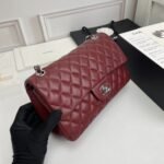 Chanel Classic Double Flap Bag Plum Red 25cm - Image 9