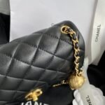 Chanel Mini Classic Handbag Pearl Crush Black 20cm - Image 9