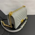 Chanel Medium Boy Bag Light Gray 25cm - Image 4