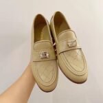 Chanel 20B Quilted Boy Lego Loafers Beige - Image 3