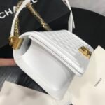 Chanel Boy Medium Handbag White 25cm - Image 4