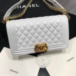 Chanel Boy Medium Handbag White 25cm - Image 3