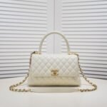 Chanel Coco Top Handle Flap Bag White 26cm - Image 2