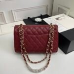 Chanel Classic Double Flap Bag Carviar Burgundy 25cm - Image 3