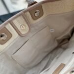 Chanel Deauville Medium Tote Beige And Brown Canvas 38cm - Image 5