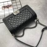 Chanel Boy Medium Handbag Calfskin Black 25cm A67086 Y09953 94305 - Image 10