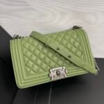 Chanel Boy Medium Handbag Metal Olive 25cm - Image 2