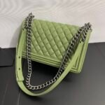 Chanel Boy Medium Handbag Metal Olive 25cm - Image 8