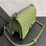 Chanel Boy Medium Handbag Metal Olive 25cm - Image 5