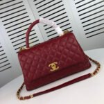 Chanel Coco Top Handle Flap Bag Garnet Red 26cm - Image 8