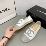 Chanel CC Espadrilles Loafer White Grey - Image 3