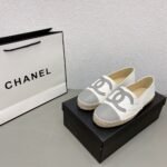 Chanel CC Espadrilles Loafer White Grey - Image 4