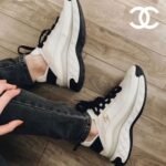 Chanel Velvet Sneakers Ivory And Black G35617 - Image 8