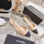 Chanel Slingback Flats Beige Black G31319 Y50006 C8378 - Image 3
