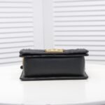 Chanel Boy Chevron Small Handbag Black In Gold 20cm - Image 5