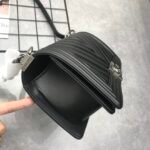 Chanel Boy Chevron Medium Handbag Calfskin Black 25cm - Image 6