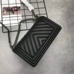 Chanel Boy Chevron Medium Handbag Calfskin Black 25cm - Image 2