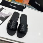 Chanel CC Quilted Platform Slides Black - Image 2