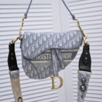 Dior Saddle Bag Dior Oblique Jacquard Grey 25cm - Image 5
