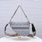 Dior Saddle Bag Dior Oblique Jacquard Grey 25cm - Image 3