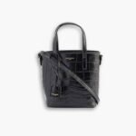 Saint Laurent Toy Shopping Tote Bag Crocodile Black 18cm