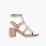 Valentino Garavani Rockstud Leather Sandals Beige