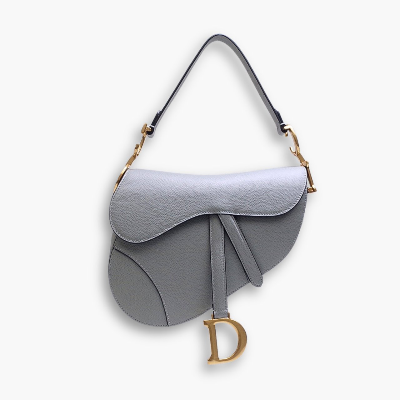 ELG_0DRB1048.jpg Dior Saddle Bag Grained Calfskin Cloud Gray 25cm M0455CBAA M51G - Image 1