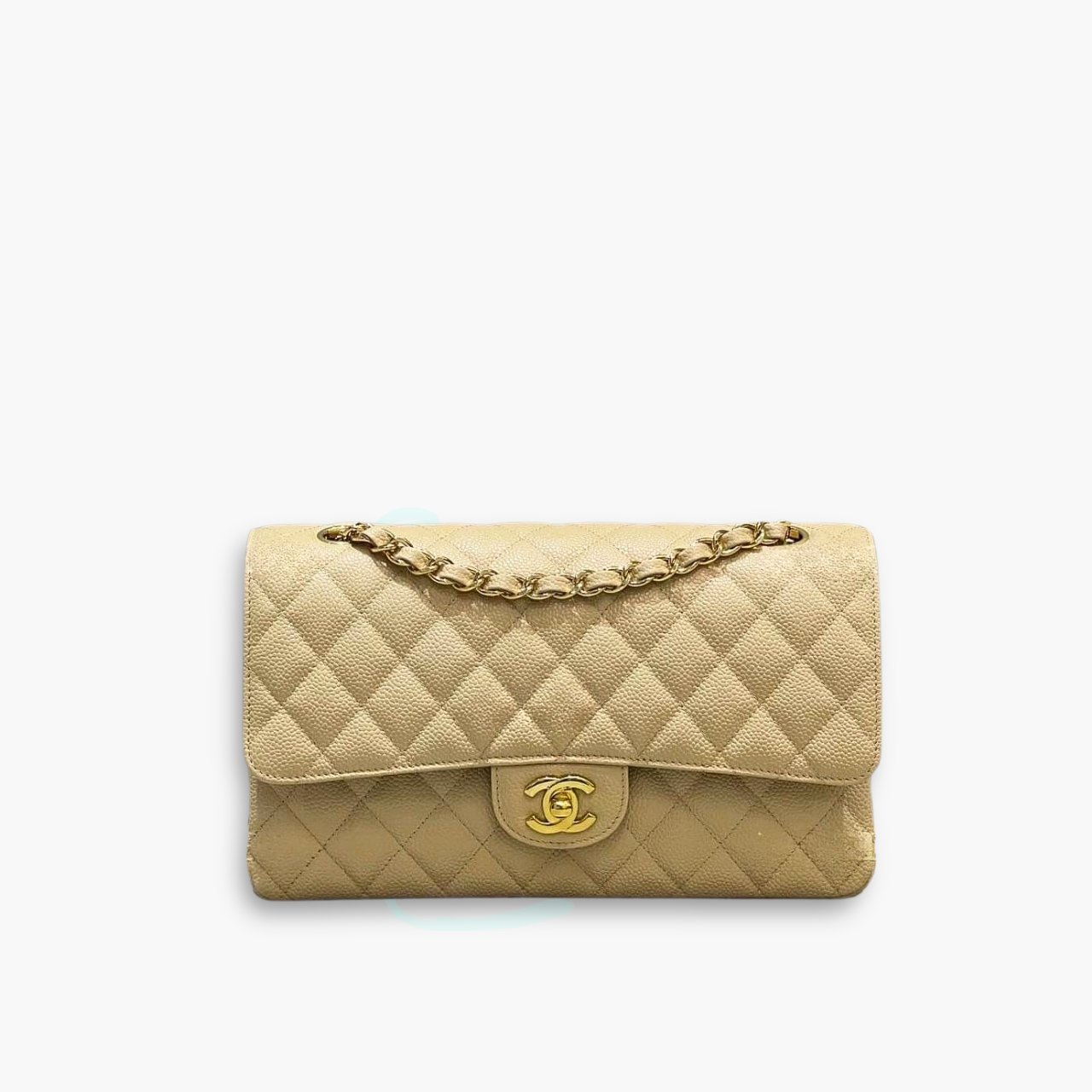 ELG_CNB1005-1.jpg Chanel Classic Double Flap Bag Beige 25cm - Image 1