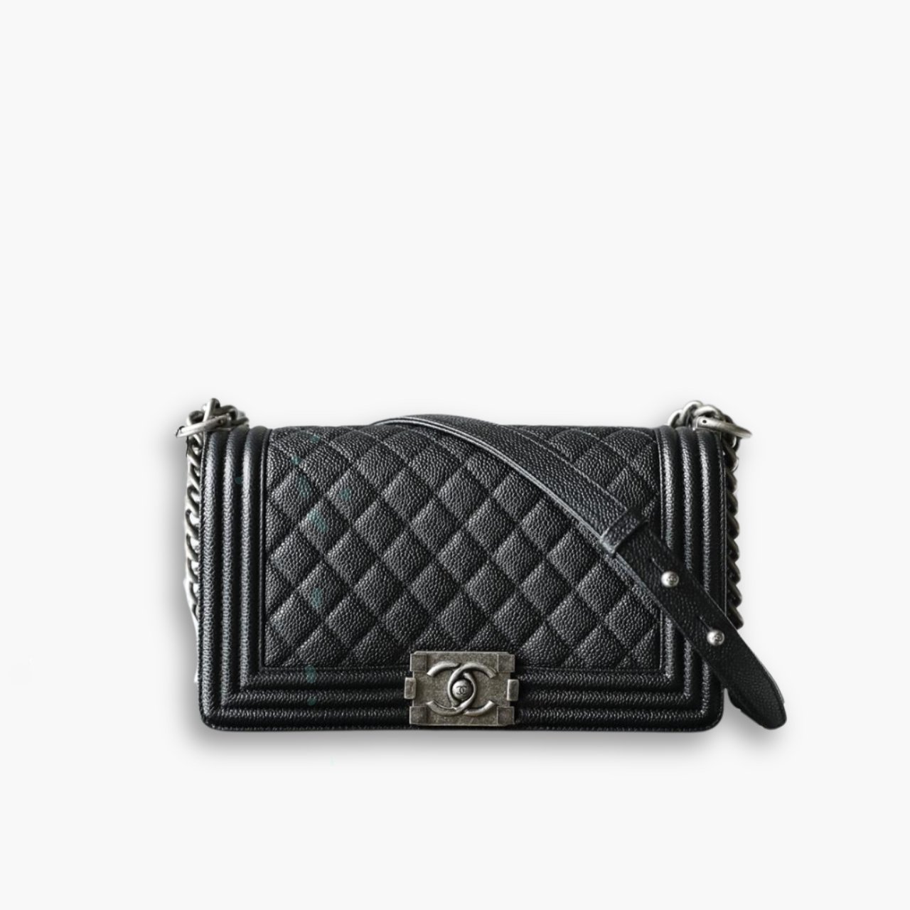 ELG_CNB1023.jpg Chanel Boy Medium Handbag Black 25cm - Image 1