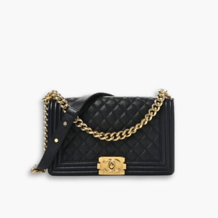 Chanel Boy Medium Handbag Black 25cm A92193 Y83339 94305