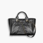 Chanel Large Deauville Shopping Bag Black 31cm