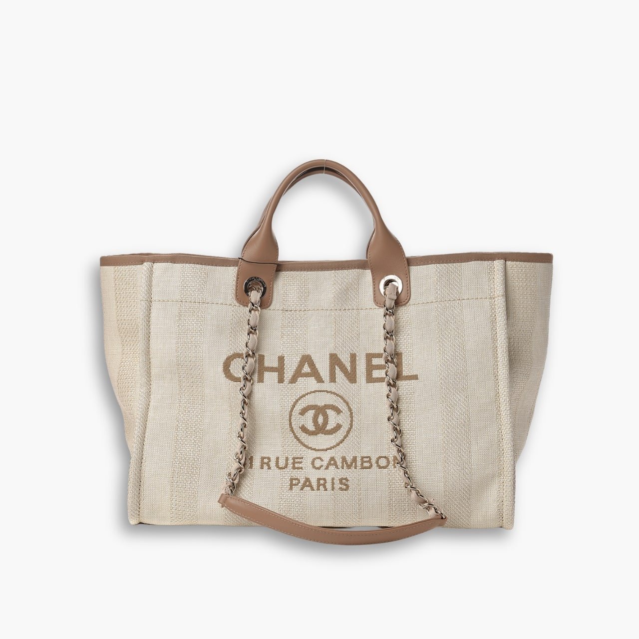 ELG_CNB1167.jpg Chanel Deauville Medium Tote Beige And Brown Canvas 38cm - Image 1