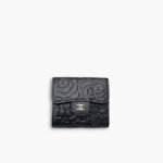 Chanel Small Floral Wallet Black 11cm