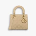 Dior Small Lady Dior Bag Shiny Dusty Ivory 20cm M0531OWCB M49U