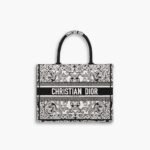 Dior Medium Book Tote White Black 36cm M1296ZMGA M879