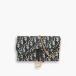 Dior Saddle Long Wallet with Chain Blue 19cm S5614CTZQ M928