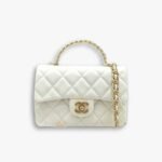 Chanel Small Flap Bag With Top Handle White 21cm AS4023 B10719 10601