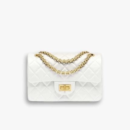 Chanel Mini 2.55 Handbag White 20cm