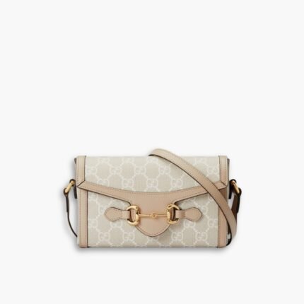 Gucci Horsebit 1955 Bag Beige White 18cm 699296 UULBG 9683