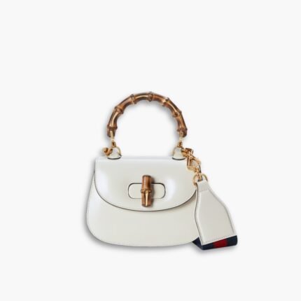 Gucci Bamboo 1947 Mini Bag White 17cm 686864 10ODT 8454