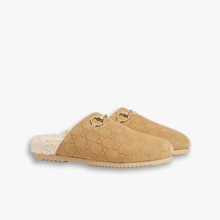 Gucci Women’s Horsebit Mule GG Suede Brown 798740 AADUY 9556