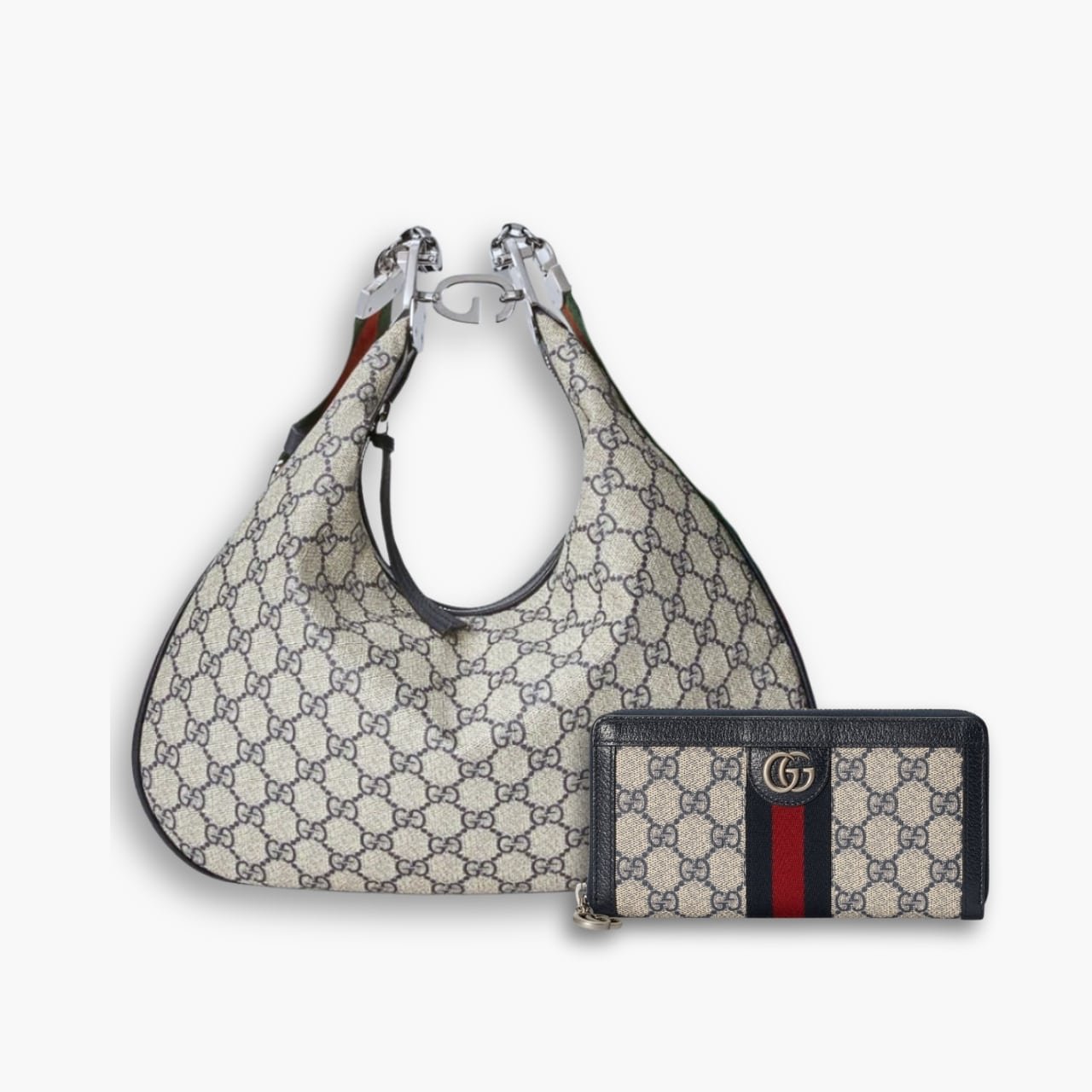 ELG_GCSET1010.jpg Perfect Match: Gucci GG Attache Large Shoulder Bag X Gucci Ophidia Zip Around Wallet Black 19Cm - Image 1