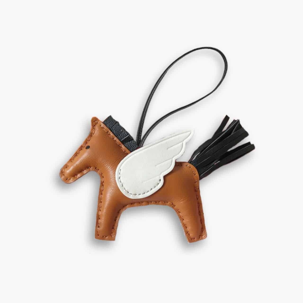 ELG_HMA1003.jpg Hermes Rodeo Pegase Charm Brown White - Image 1